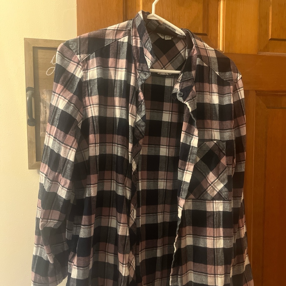 Plaid Button-Up Shirt